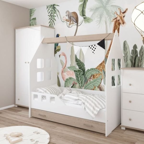 Just Baby Παιδικό Κρεβάτι House 180cm x 80cm Με Αποθηκευτικό Συρτάρι