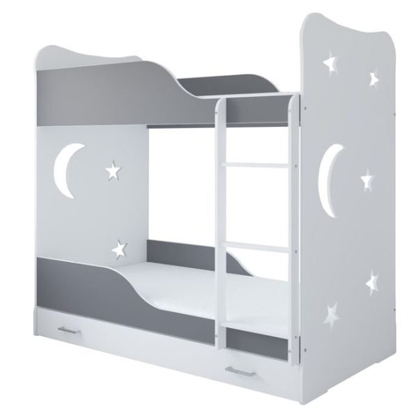 Just Baby Παιδική Κουκέτα Moon II Με Συρτάρι 80×180 Γκρι