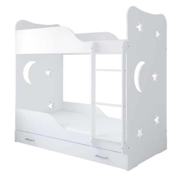 Just Baby Παιδική Κουκέτα Moon II Με Συρτάρι 80×180 Λευκό