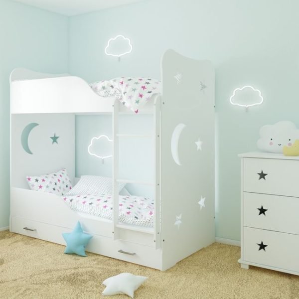 Just Baby Παιδική Κουκέτα Moon II Με Συρτάρι 80×180 Λευκό