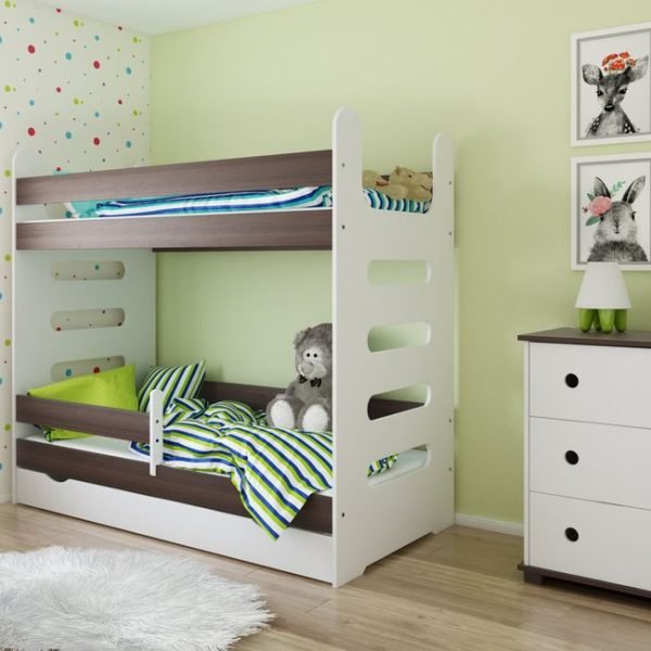 Just Baby Παιδική Κουκέτα Stairs Με Συρτάρι 80×180 Καφέ