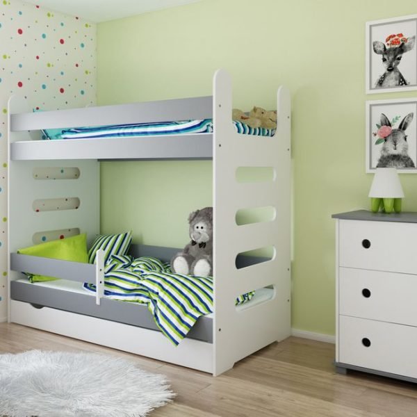 Just Baby Παιδική Κουκέτα Stairs Με Συρτάρι 80×180 Γκρι