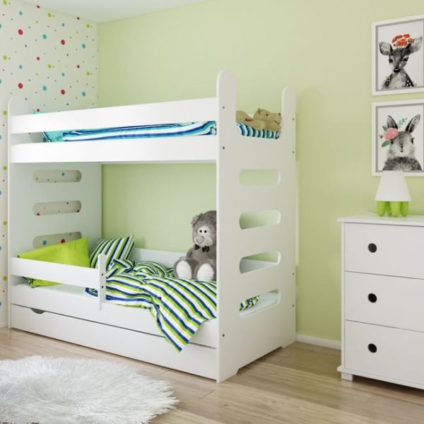 Just Baby Παιδική Κουκέτα Stairs Με Συρτάρι 80×180 Λευκό