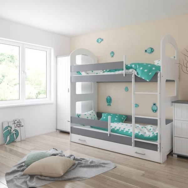 Just Baby Παιδική Κουκέτα Curve Με Συρτάρι 80x180 Γκρι