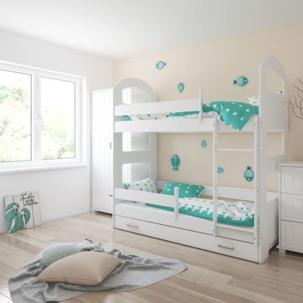 Just Baby Παιδική Κουκέτα Curve Με Συρτάρι 80×180 Λευκό