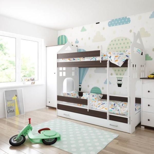 Just Baby Παιδική Κουκέτα Castle Με Συρτάρι 80×180 Καφέ