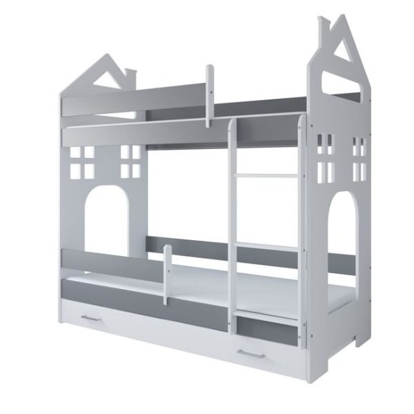 Just Baby Παιδική Κουκέτα Castle Με Συρτάρι 80×180 Γκρι