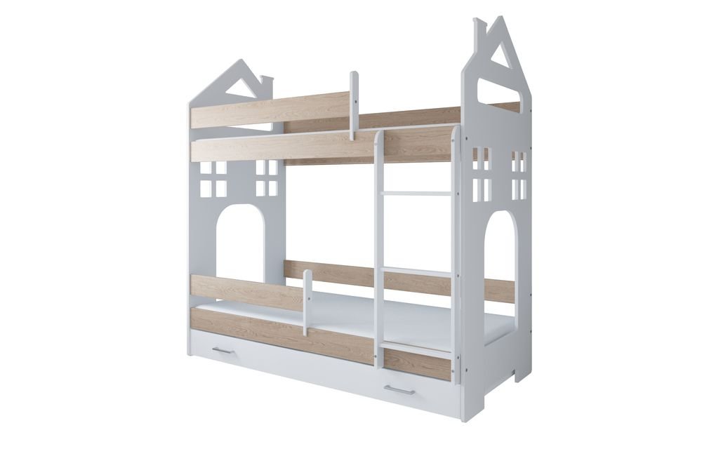 Just Baby Παιδική Κουκέτα Castle Με Συρτάρι 80×180 Φυσικό Just Baby Παιδική Κουκέτα Castle Με Συρτάρι 80×180 Φυσικό