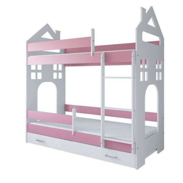 Just Baby Παιδική Κουκέτα Castle Με Συρτάρι 80×180 Ροζ