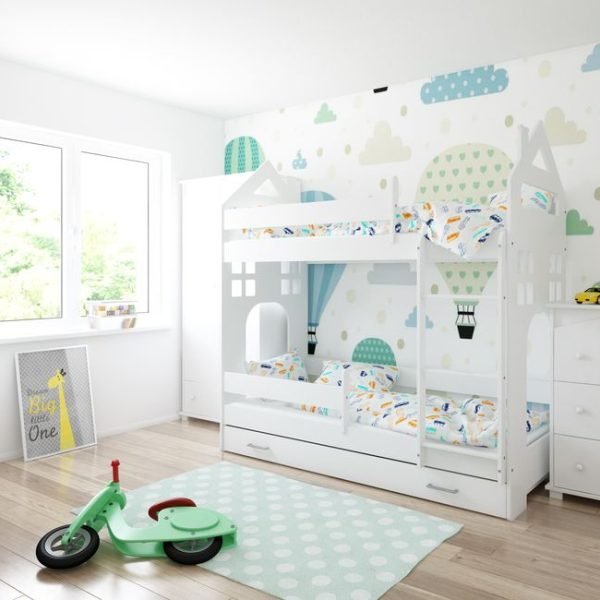 Just Baby Παιδική Κουκέτα Castle Με Συρτάρι 80×180 White