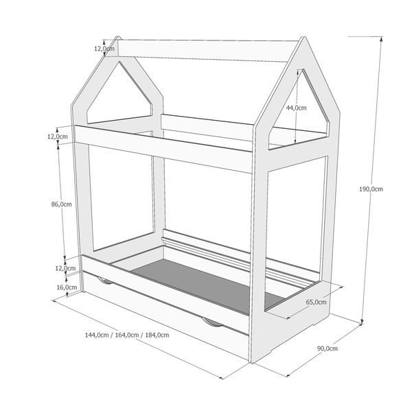 Just Baby Κρεβάτι CasaWood White 180*80