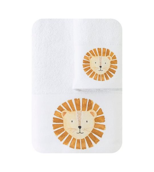 Πετσέτες Σετ 2ΤΜΧ Lion Λευκό